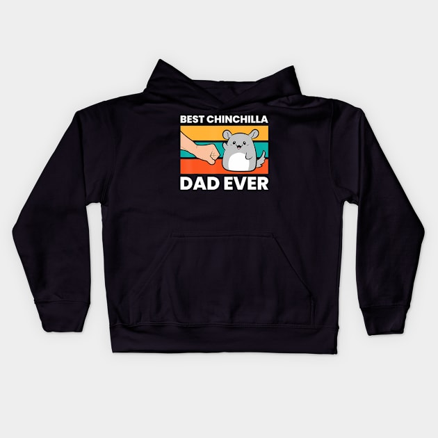 Best Chinchilla Dad Ever Funny Pet Chinchilla Kids Hoodie by mccloysitarh